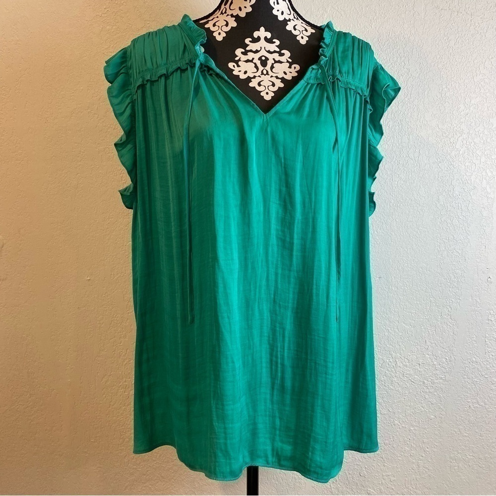 Joie Ruffle Sleeve Tie Front Top